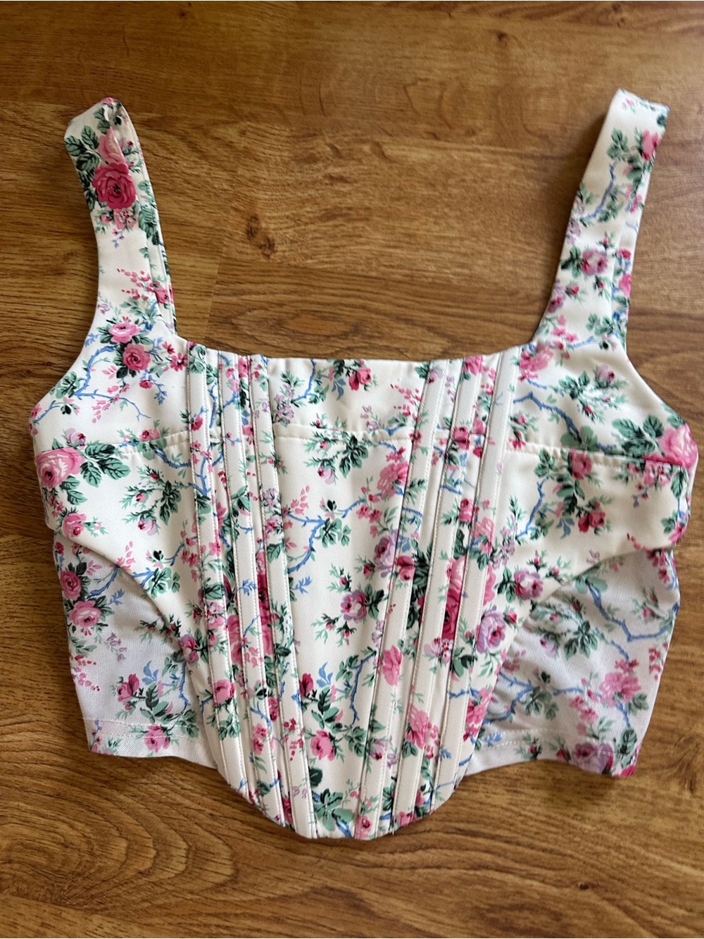 Rumours Floral Cropped Corset Top S